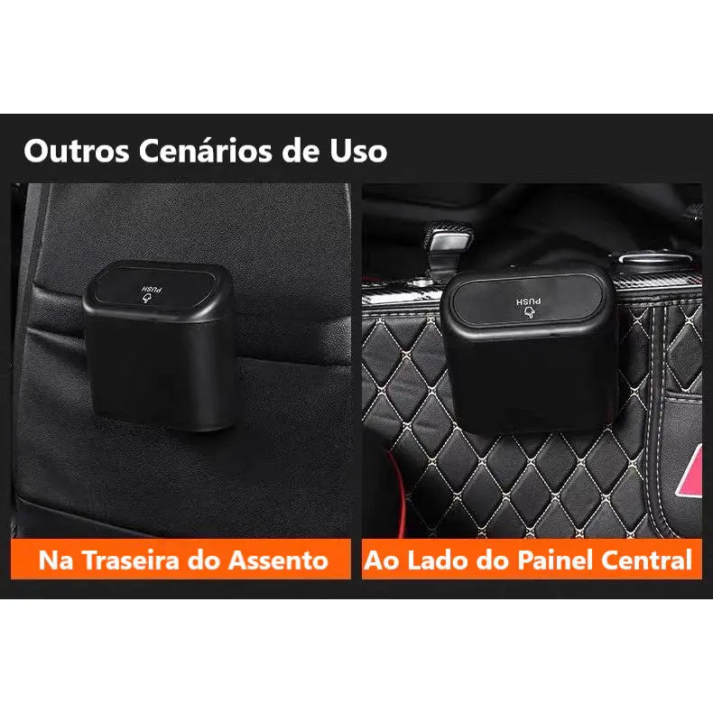 Lata Lixo Lixeira Coberta Para Carro Caixa Armazenamento Suspenso Porta Banco Assento Traseira Multifuncional acessórios AgoraFacilita