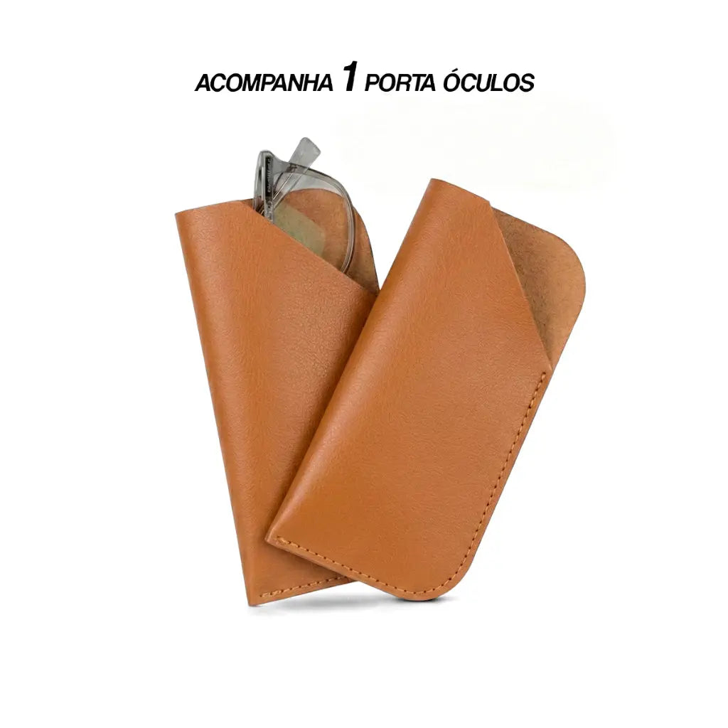 Lixeira Automotiva Carro Couro Porta Lixo Universal + Porta Oculos Chaveiro AgoraFacilita