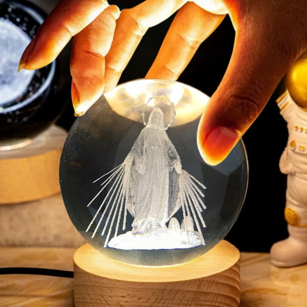 Luminária Bola de Cristal 3D Bíblia Decorezzo