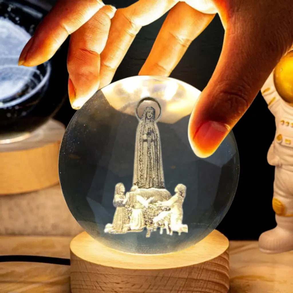 Luminária Bola de Cristal 3D Bíblia Decorezzo