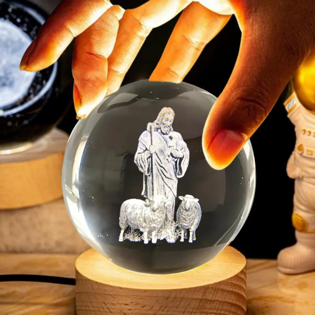 Luminária Bola de Cristal 3D Bíblia Decorezzo