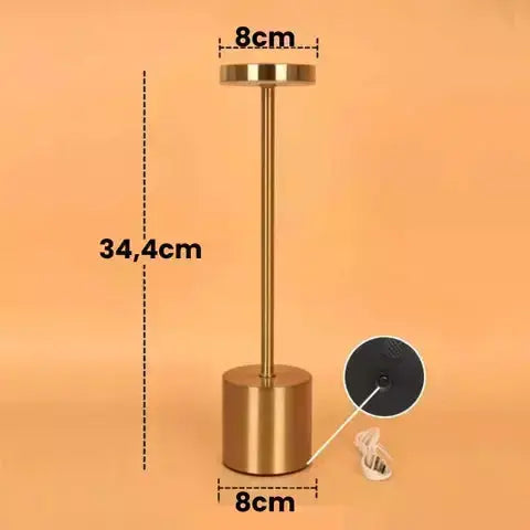 Luminaria Sofia Dourada Led Recarregavél 3 Tons De Iluminação AgoraFacilita