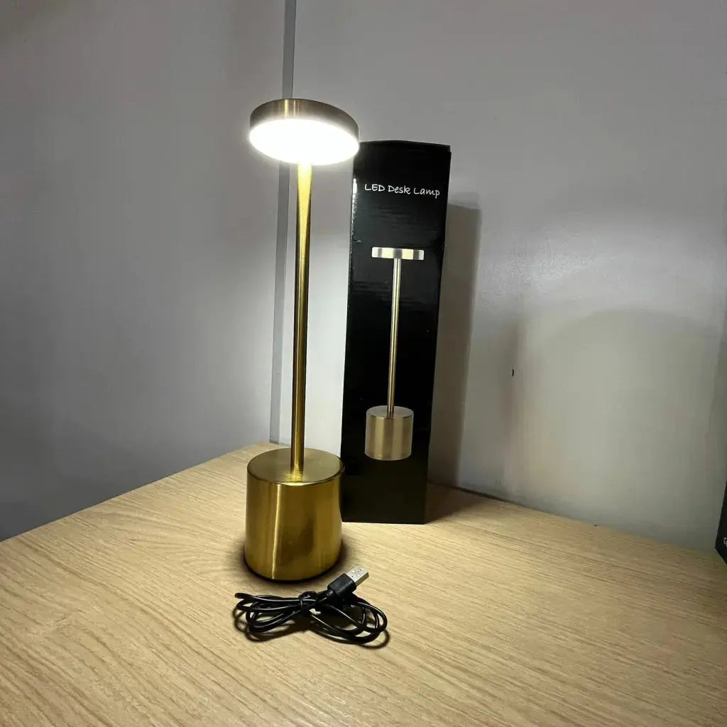 Luminaria Sofia Dourada Led Recarregavél 3 Tons De Iluminação AgoraFacilita