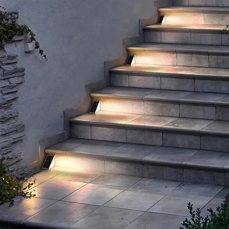 Luminaria de Escada e Degrau Solar - Luzes de Paisagem Ideais para Jardim Escadas Patio Corredor AgoraFacilita