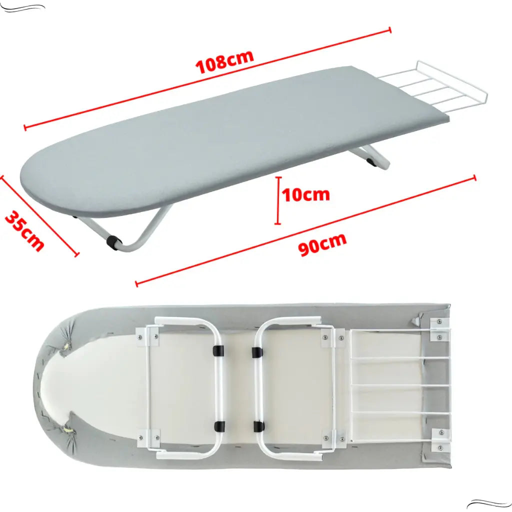 Mesa Tabua de Passar Roupa Portátil Passadeira Pé Dobrável Reforçado Tecido Térmico Cama Mesa Porta Ferro Não Queima AgoraFacilita