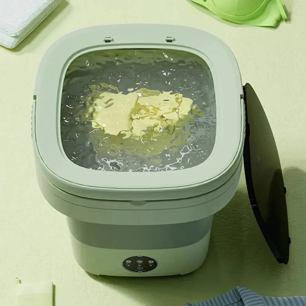 Mini máquina de lavar roupa dobrável portátil moderna automática roupa viagem bivolt TINNY YOU AgoraFacilita