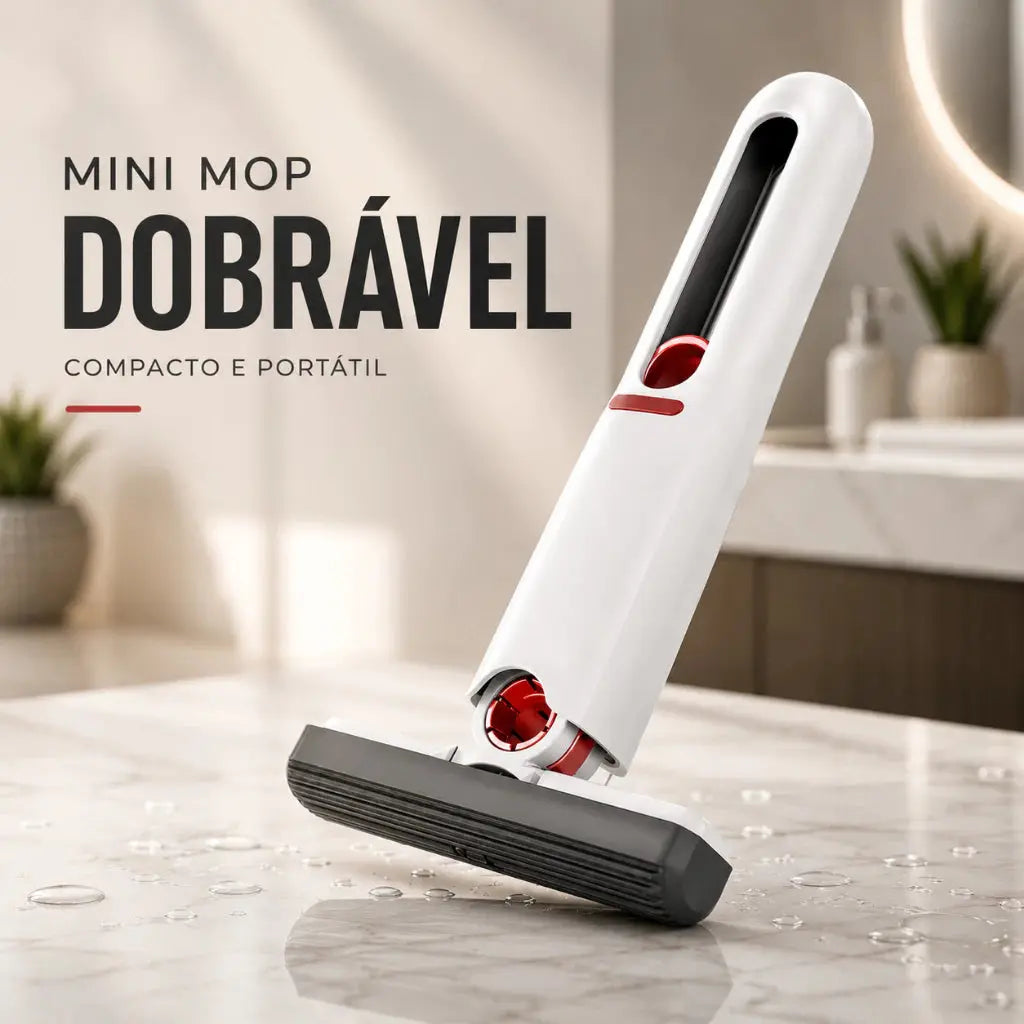 Mini Mop Rodinho Esfregão Portátil Dobrável AgoraFacilita