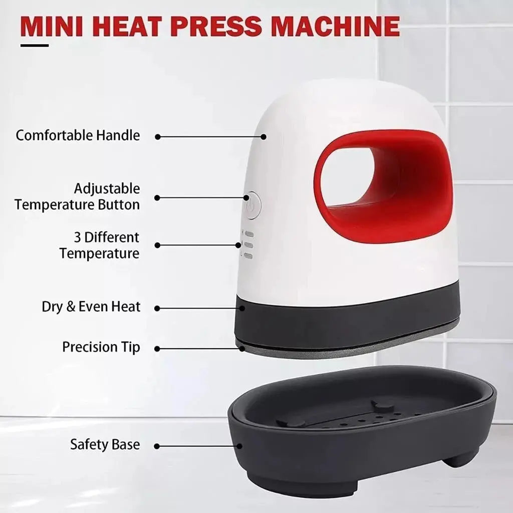 Mini Prensa Térmica Portátil Sublimação Transfer 110v/220V Vermelho Mecolour AgoraFacilita
