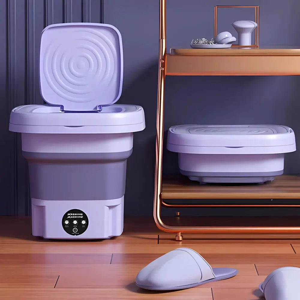 Mini máquina de lavar roupa dobrável portátil moderna automática roupa viagem bivolt TINNY YOU AgoraFacilita