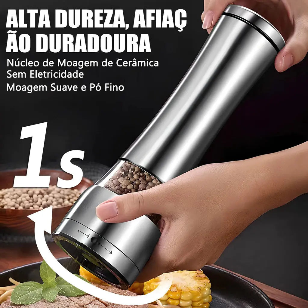 Moedor De Pimenta E Saleiro Inox Moedor De Sal 200ml AgoraFacilita