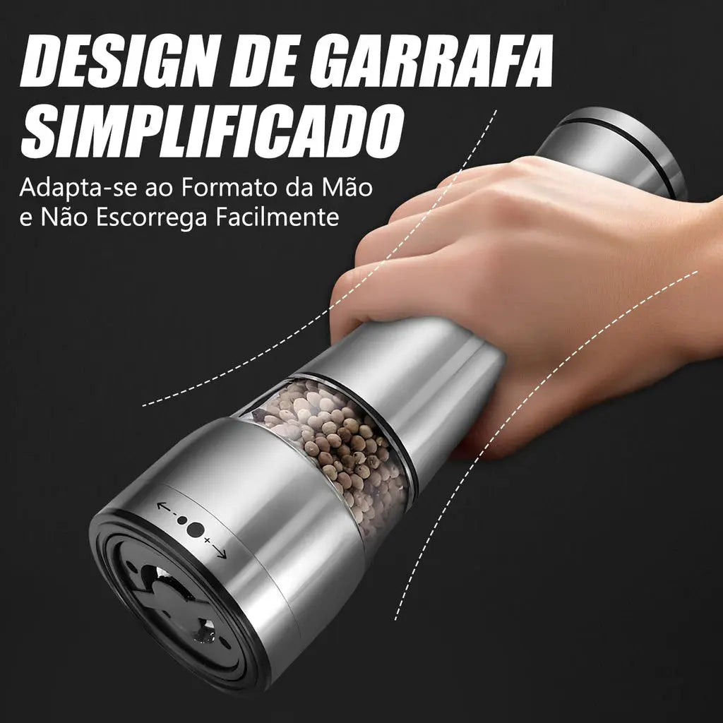 Moedor De Pimenta E Saleiro Inox Moedor De Sal 200ml AgoraFacilita