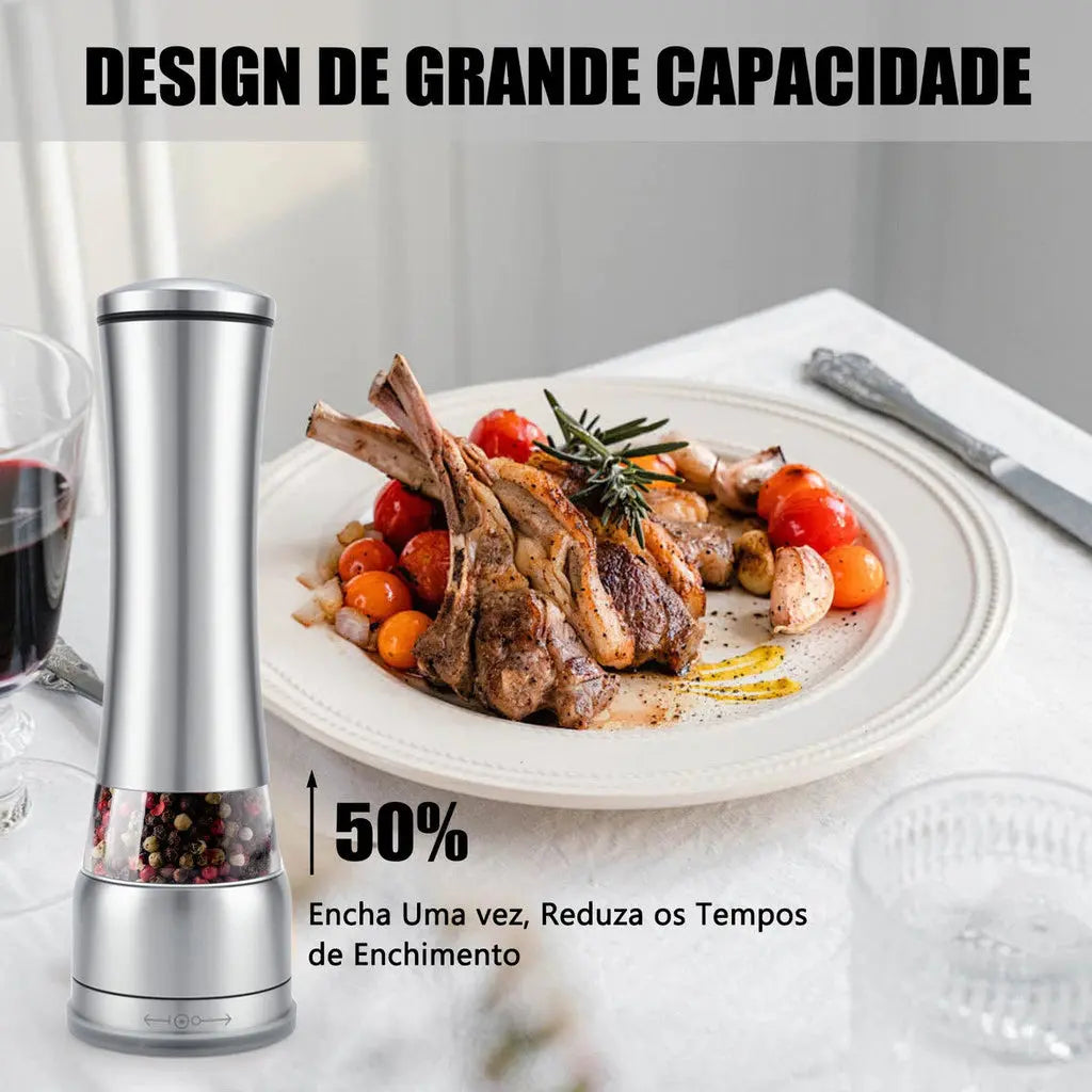 Moedor De Pimenta E Saleiro Inox Moedor De Sal 200ml AgoraFacilita