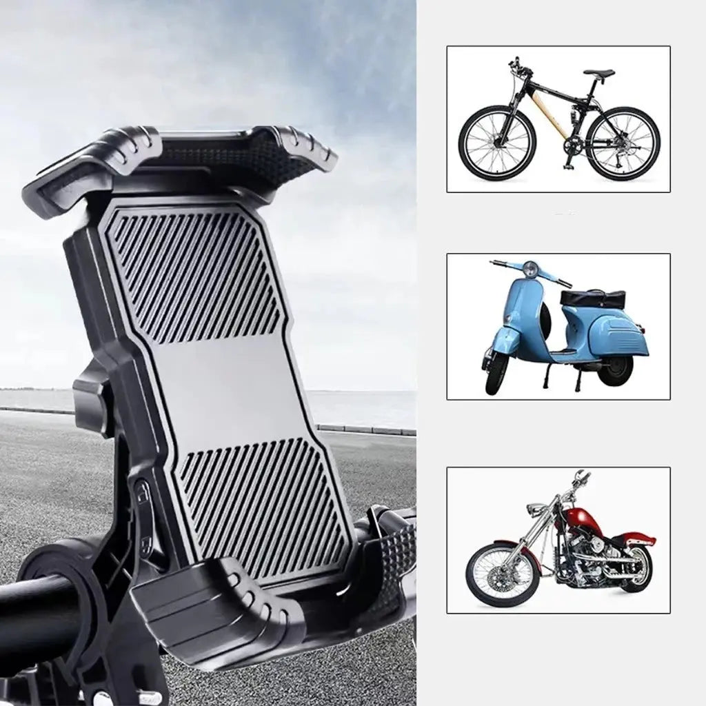 Motoboy Suporte de celular para Moto Bicicleta ajustável gira 360 Robusto à prova de choque AgoraFacilita