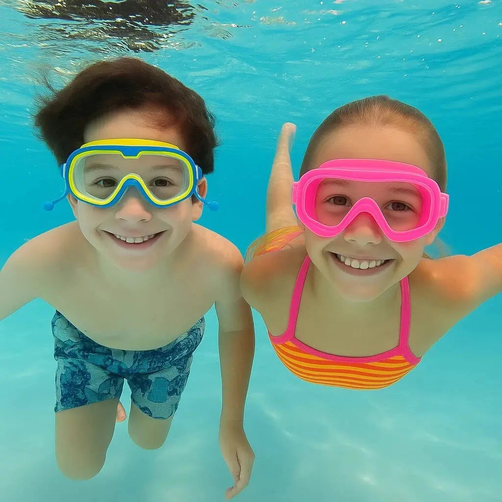 Óculos De Natação Infantil Com Protetor Auricular Menino Menina Proteção Uv Antiembaçante AgoraFacilita