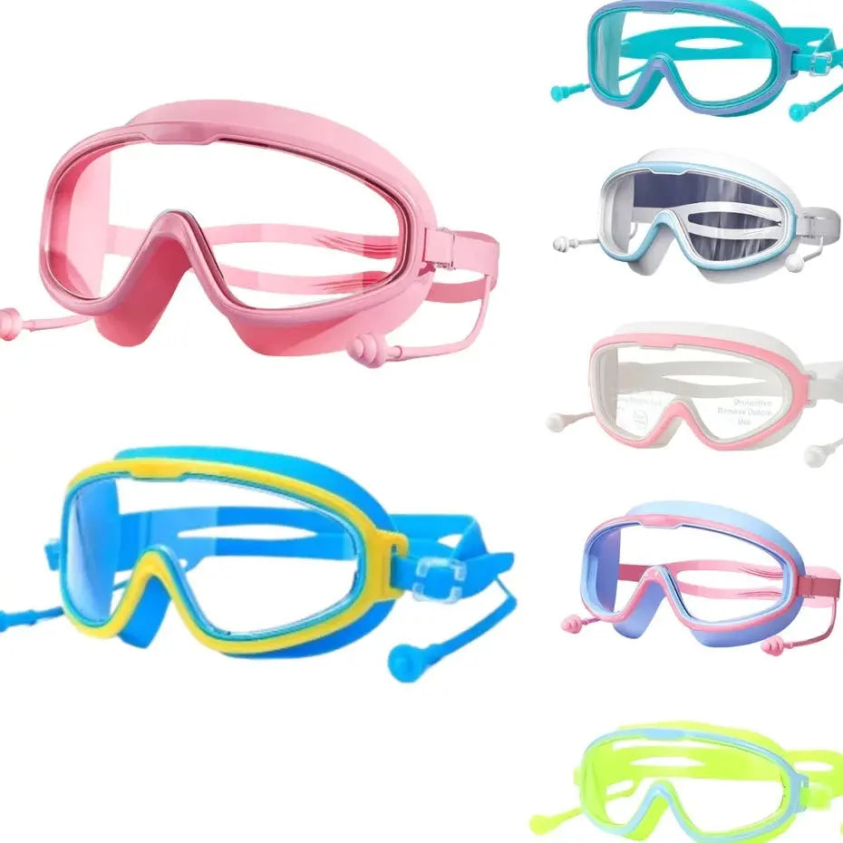 Óculos De Natação Infantil Com Protetor Auricular Menino Menina Proteção Uv Antiembaçante AgoraFacilita