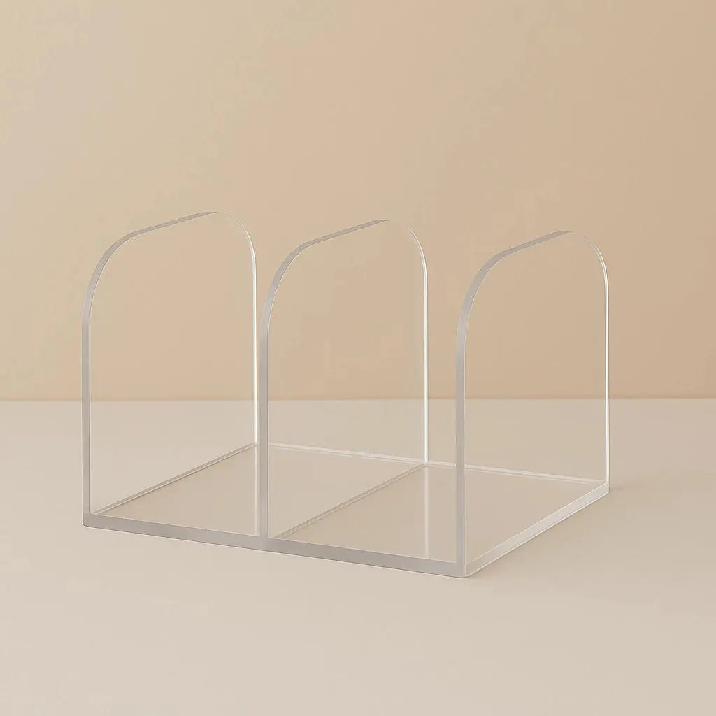 Organizador de Bolsas com 3 Divisões em Acrílico Transparente Preto Branco AgoraFacilita