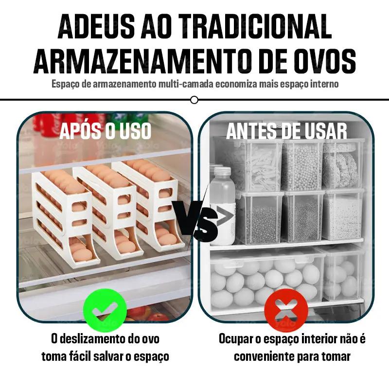 Ovolar - Organizador de Ovos com Rolagem Automática - Entrega Grátis Tia Malu