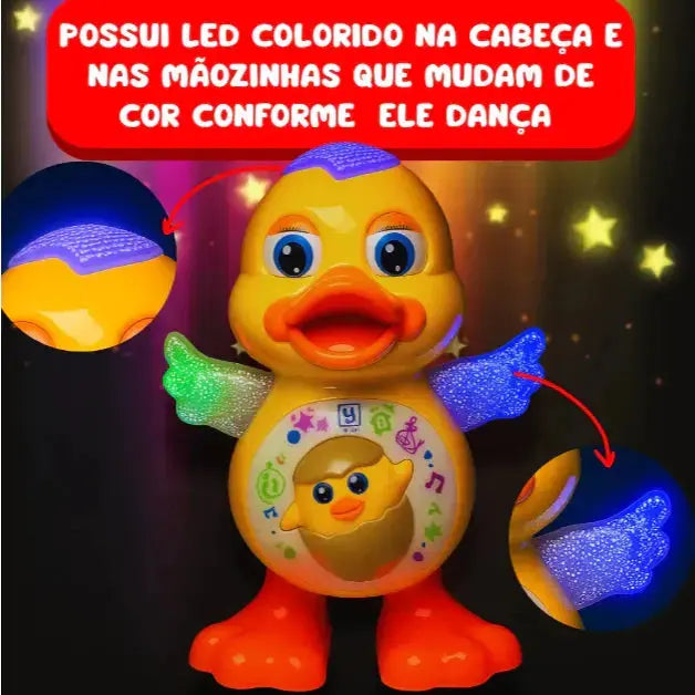Brinquedo Pato Patinho Dançante Musical Dança, Anda, Mexe, com Luz E Som AgoraFacilita