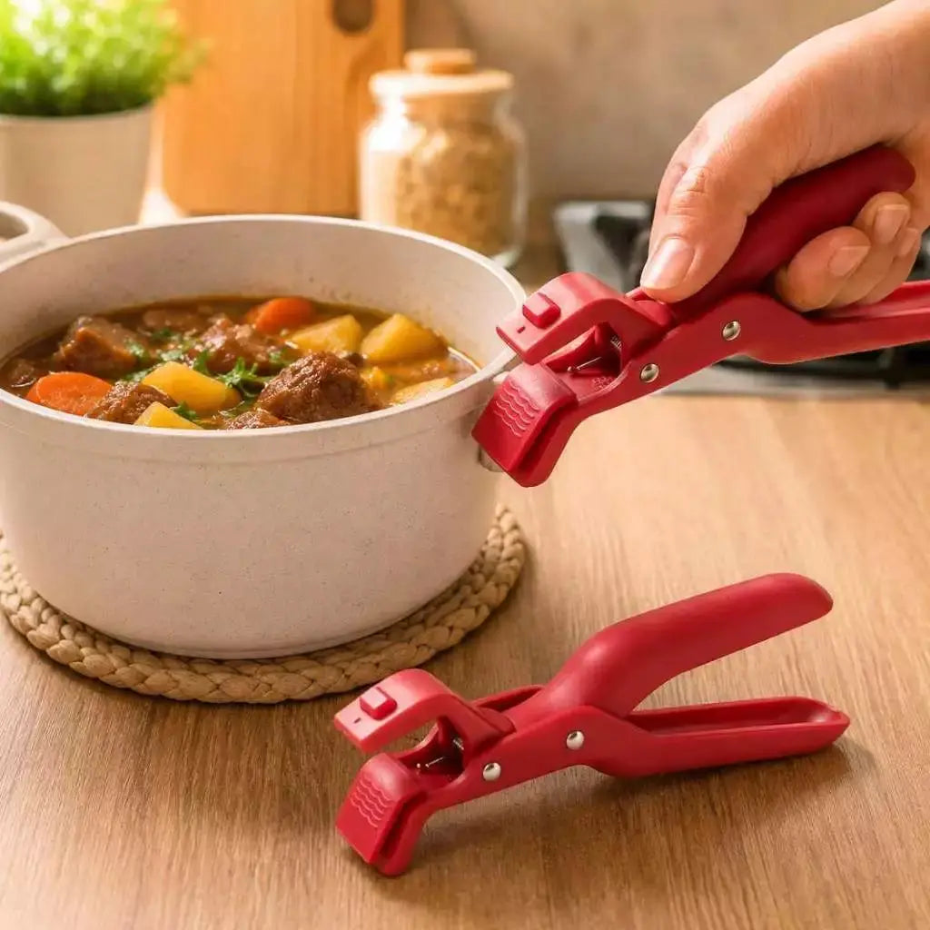 Pegador De Panela Quente travessa Pinça Multiuso Silicone 2un Utensilio de Cozinha AgoraFacilita