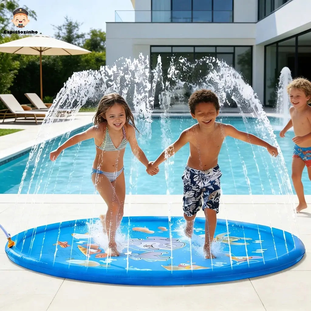 Piscina Com Chafariz Brinquedo Tapete Inflavel Pulverizador AgoraFacilita