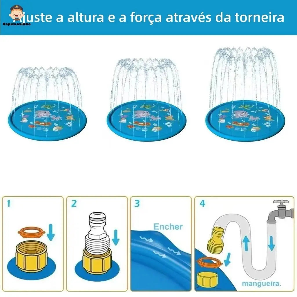 Piscina Com Chafariz Brinquedo Tapete Inflavel Pulverizador AgoraFacilita