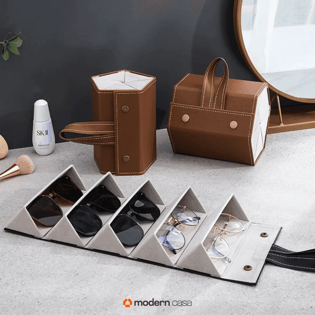 Porta Óculos Organizador Portátil com Divisórias modern casa