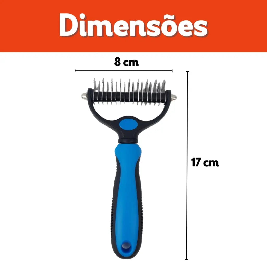 Rasqueadeira Para Cães Gatos 2 em 1 Remove Pelos Mortos e Desembola com Conforto AgoraFacilita