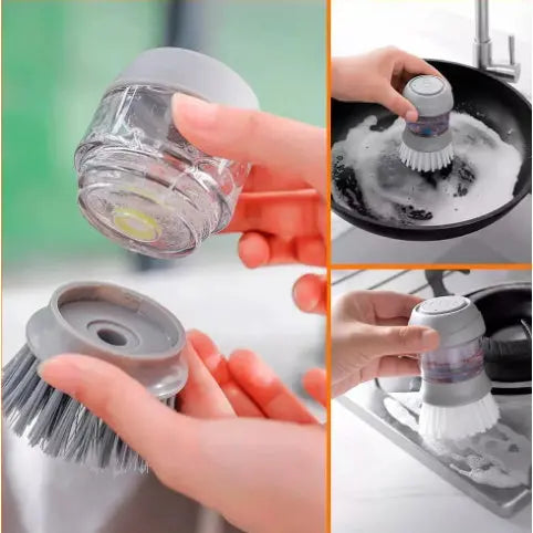 SuperClean - Escova Lava Louça Dispenser Dosador De Detergente - Entrega Grátis Tia Malu