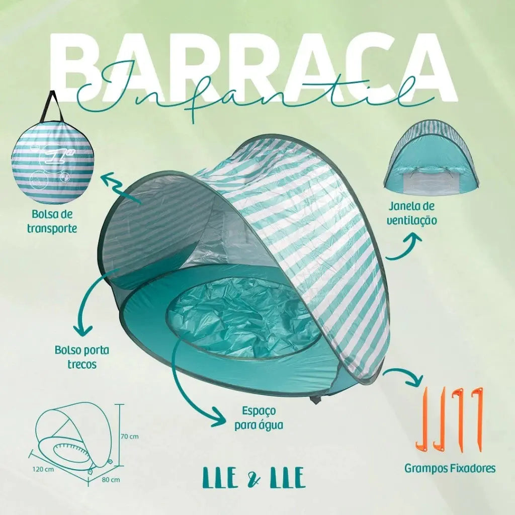 Tenda Barraca Infantil Dobrável Praia Proteção Uv Piscina AgoraFacilita