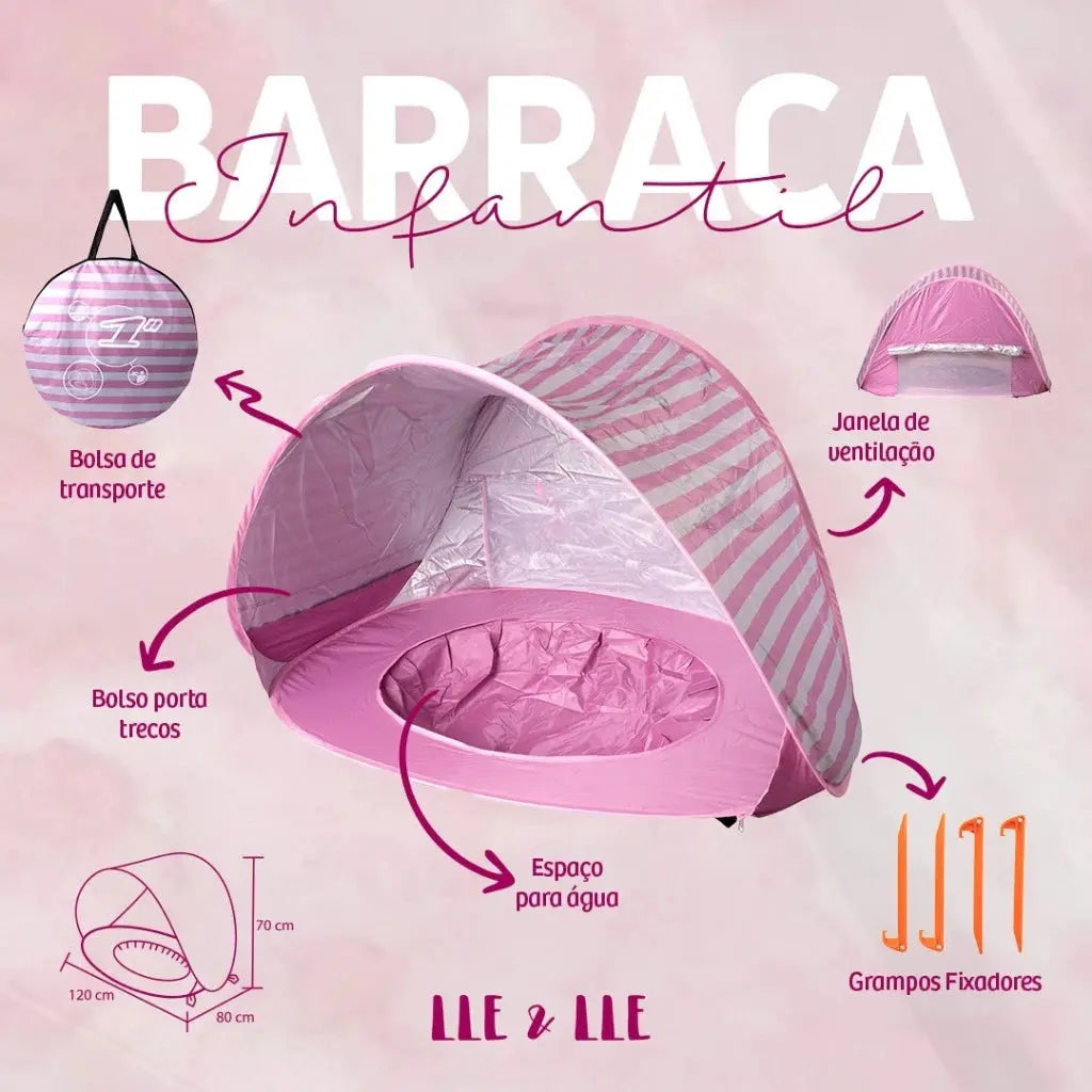 Tenda Barraca Infantil Dobrável Praia Proteção Uv Piscina AgoraFacilita