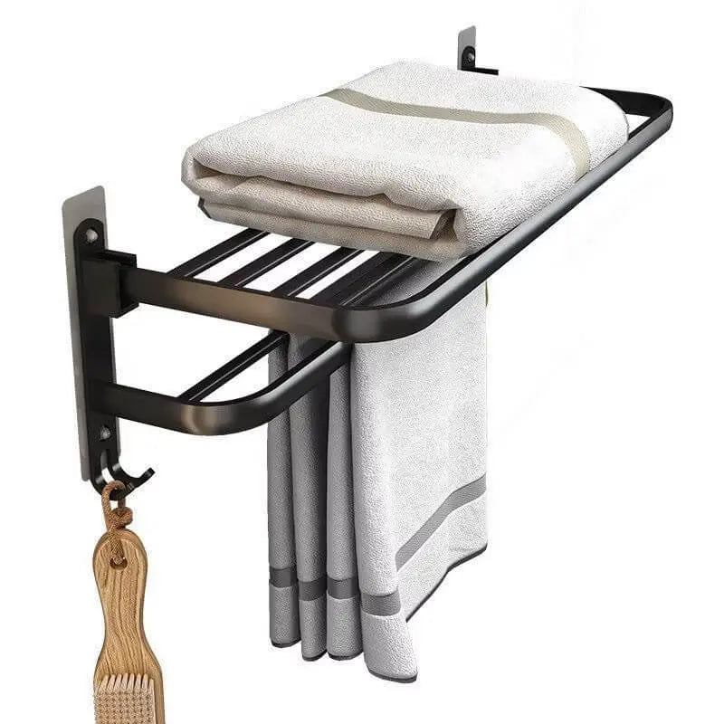 Toalheiro Duplo Preto Matte 58cm Casas Gael