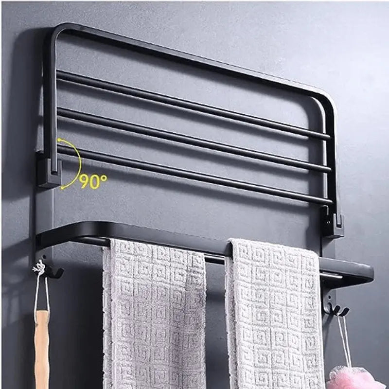 Toalheiro Duplo Preto Matte 58cm Casas Gael