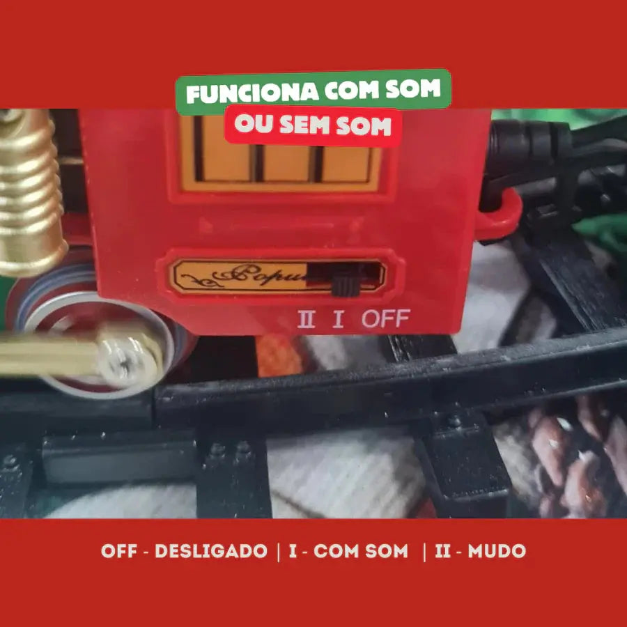 Trem Expresso Natalino com Luzes e Fumaça Decorezzo