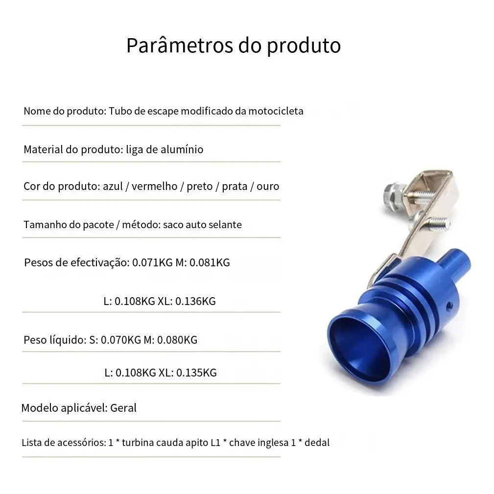 Tubo De Escape Dispositivo Reajuste Turbo Turbina Simulador Turbina Virtual Simulador Som Turbo Carro Turbostz Tunning AgoraFacilita