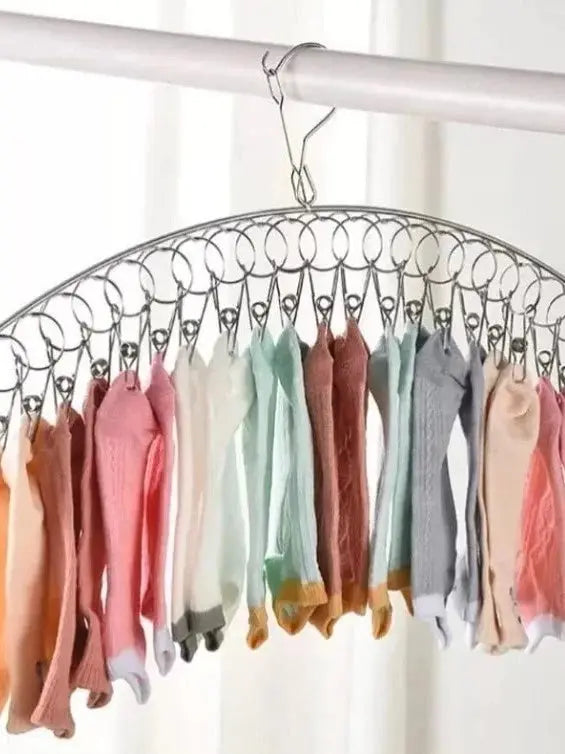 Varal 40 Prendedores Roupa Bebe Calcinha Cueca Dobrável Inox AgoraFacilita